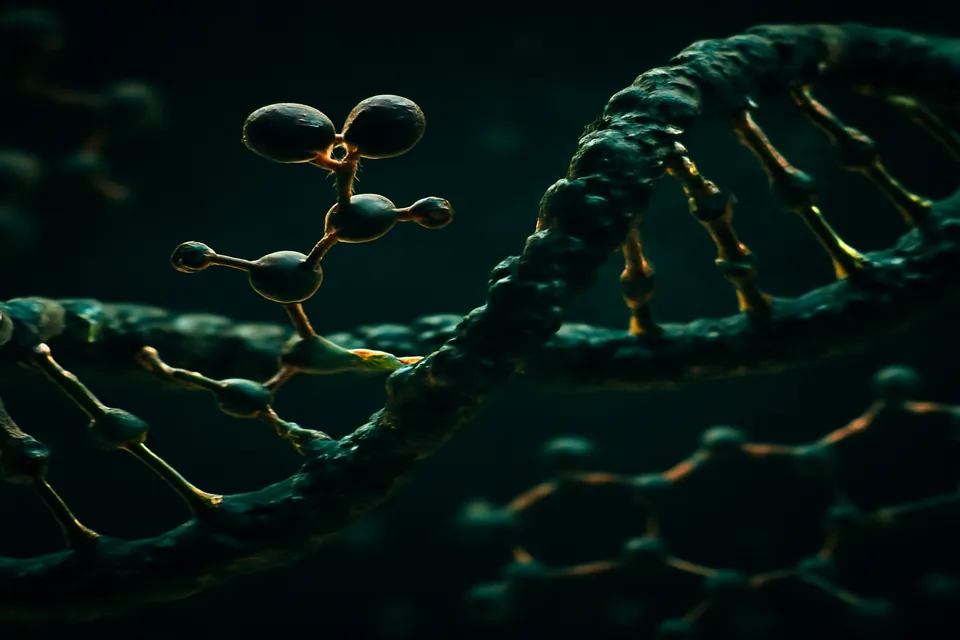 Molecule d'ADN avec groupes methyles flottants
