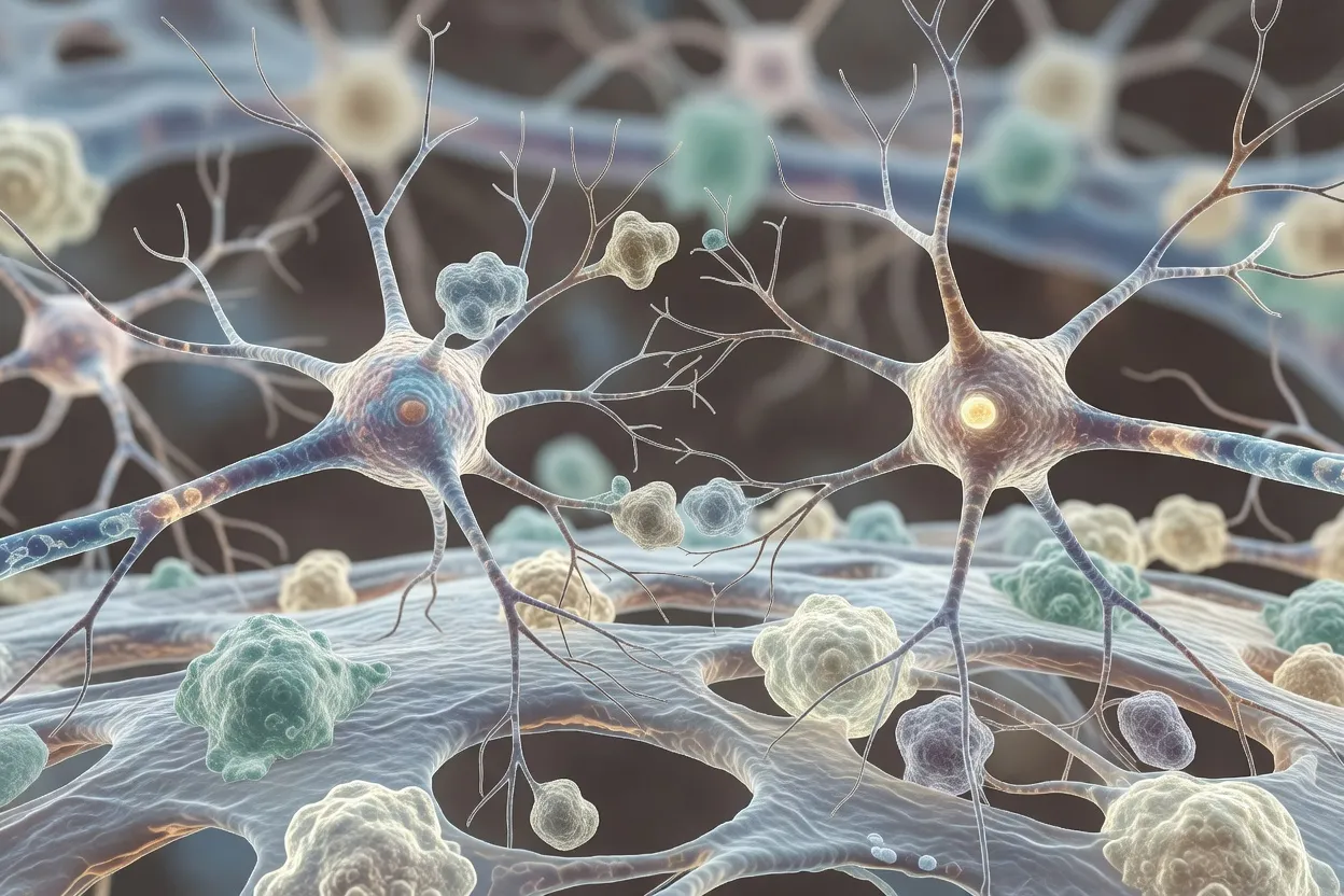 Illustration du dialogue entre microglie et neurones