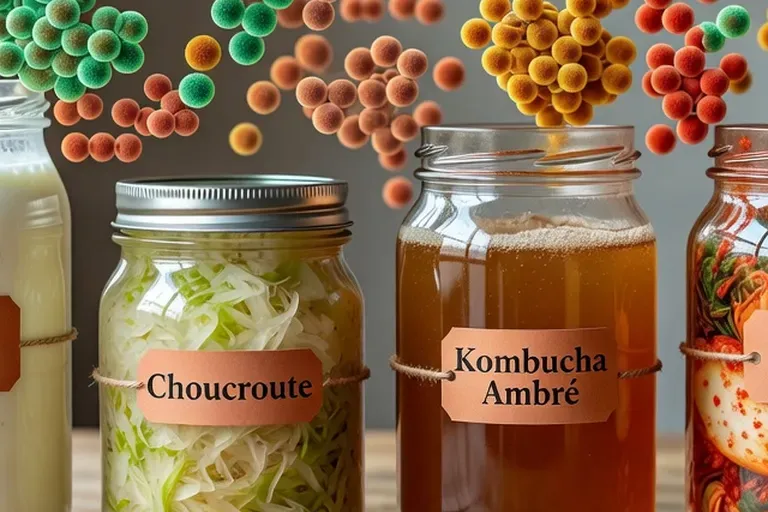 Fermentation, probiotiques et microbiote : kéfir, choucroute, kombucha